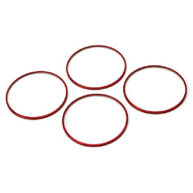 Red Aluminum Speaker Ring Cover Trims For 15-21 Mercedes W205 C, X205 GLC Class