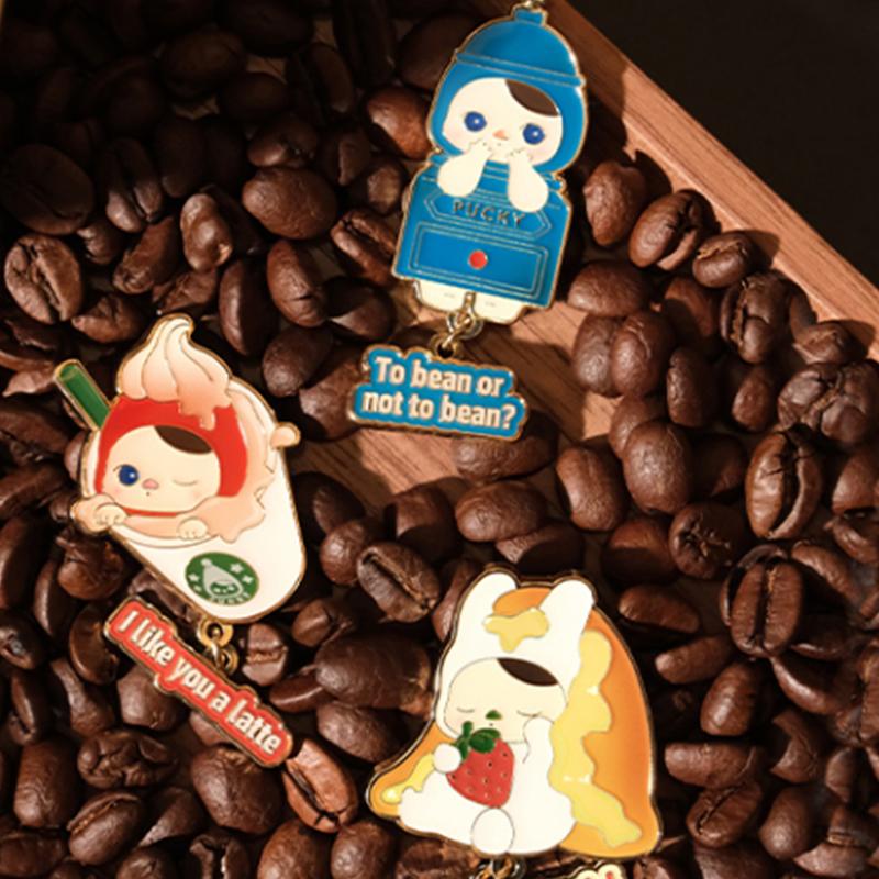 POP MART Pucky Elf Bunny Café Collection, Badge Mystery Boxes, Single Blind Box
