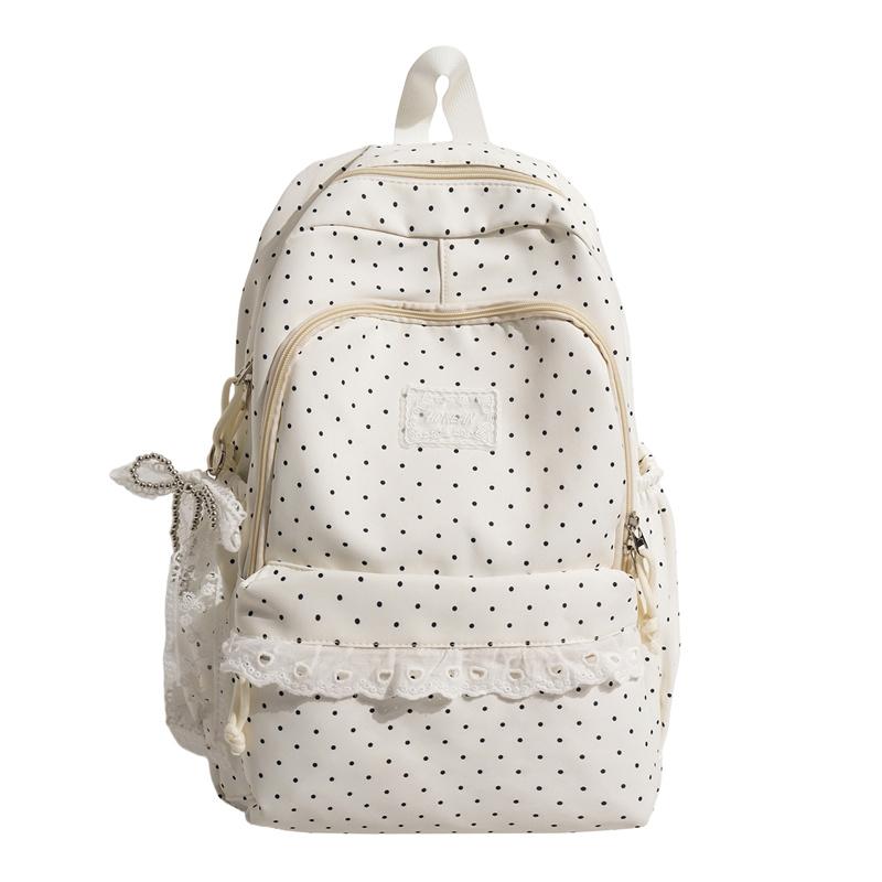 College-Stil Wellenpunkt Student Schulrucksack Damen Spitze Rucksack