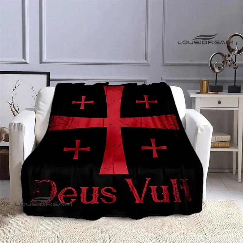 Kreuzzug Kreuz Templer Ritter Bedruckte Decke Flansch warme Decke Bettwäsche Picknickdecken Home Travel Born Geburtstagsgeschenk