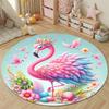 Cozy Round Pop Art Multicolor Accent Rug, Non-Slip Floor Mat for Bathroom
