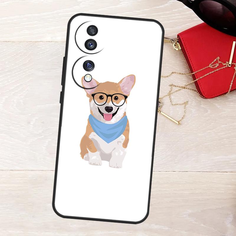 Cartoon Corgi Dog Case For Honor Magic 8 5 6 7 Lite X9a X9b X9c X9d X8b X8c Win RT 50 70 90 200 400 Pro Cover