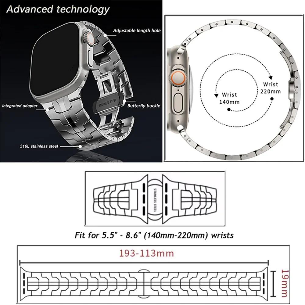 Stainless Steel Band for Apple Watch Ultra 3 Strap 49mm 46mm 44mm 42mm 41mm 40mm Metal Bracelet for IWatch 11 10 9 8 7 6 5 4 SE
