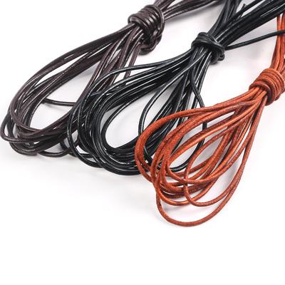 1-5mm Retro Runde Echte Rindsleder Seil Halskette Seil DIY Lederseil Handgefertigt Dickes Seil Flach Schmuck Zubehör Material