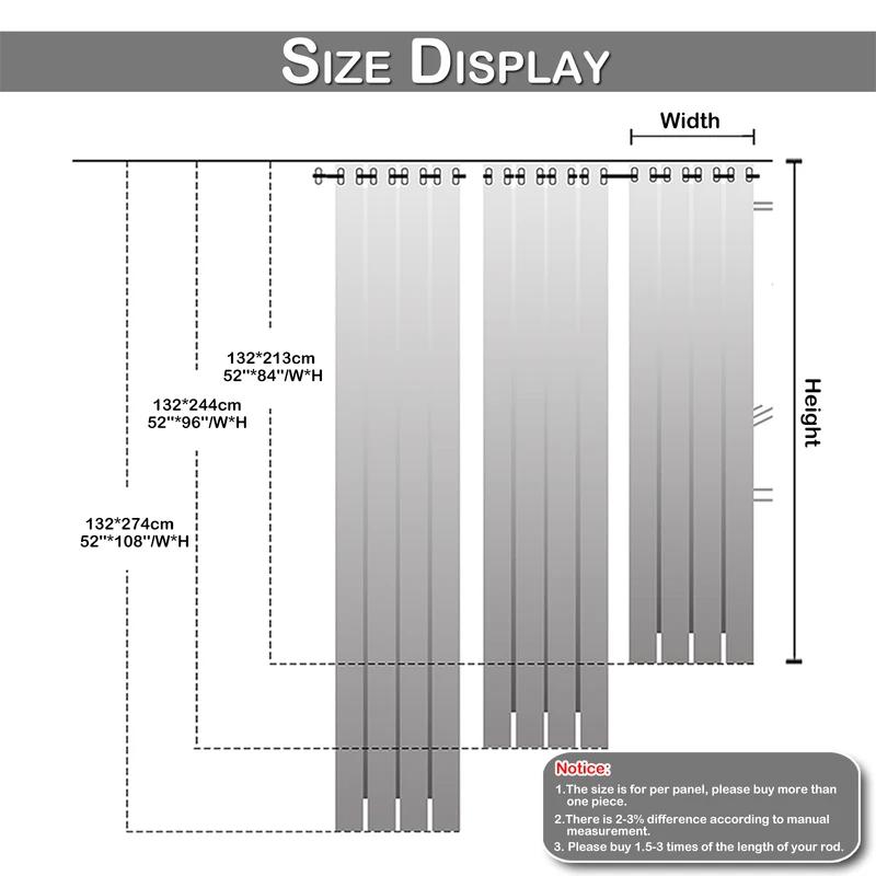 Large Patio Waterproof Outdoor Curtains Eyelet Sun Blocking Garden Thermal Insulated Thick Curtains Gazebo Pergola Window Drapes