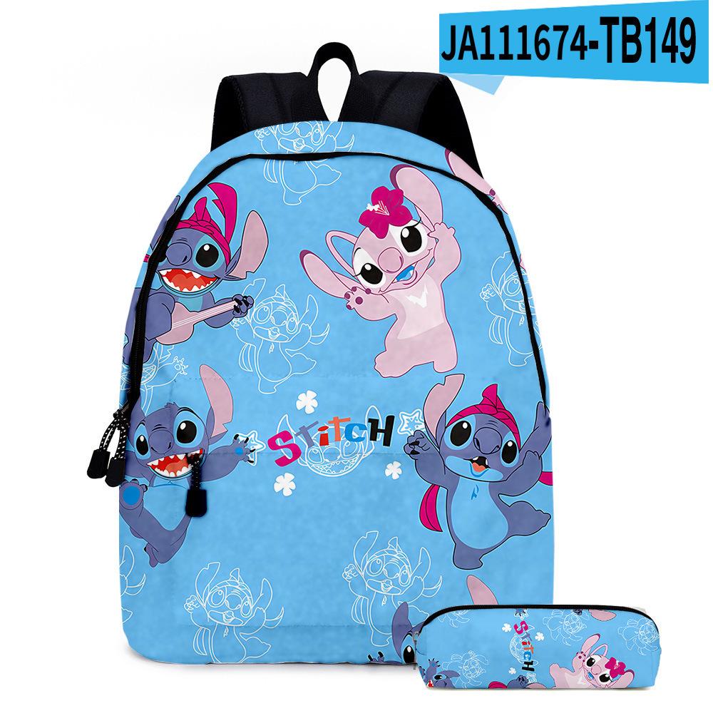 Stitc Cartoon Full Print Backpack Student Bag Pencil Case Two-Piece Set Children'S Backpack