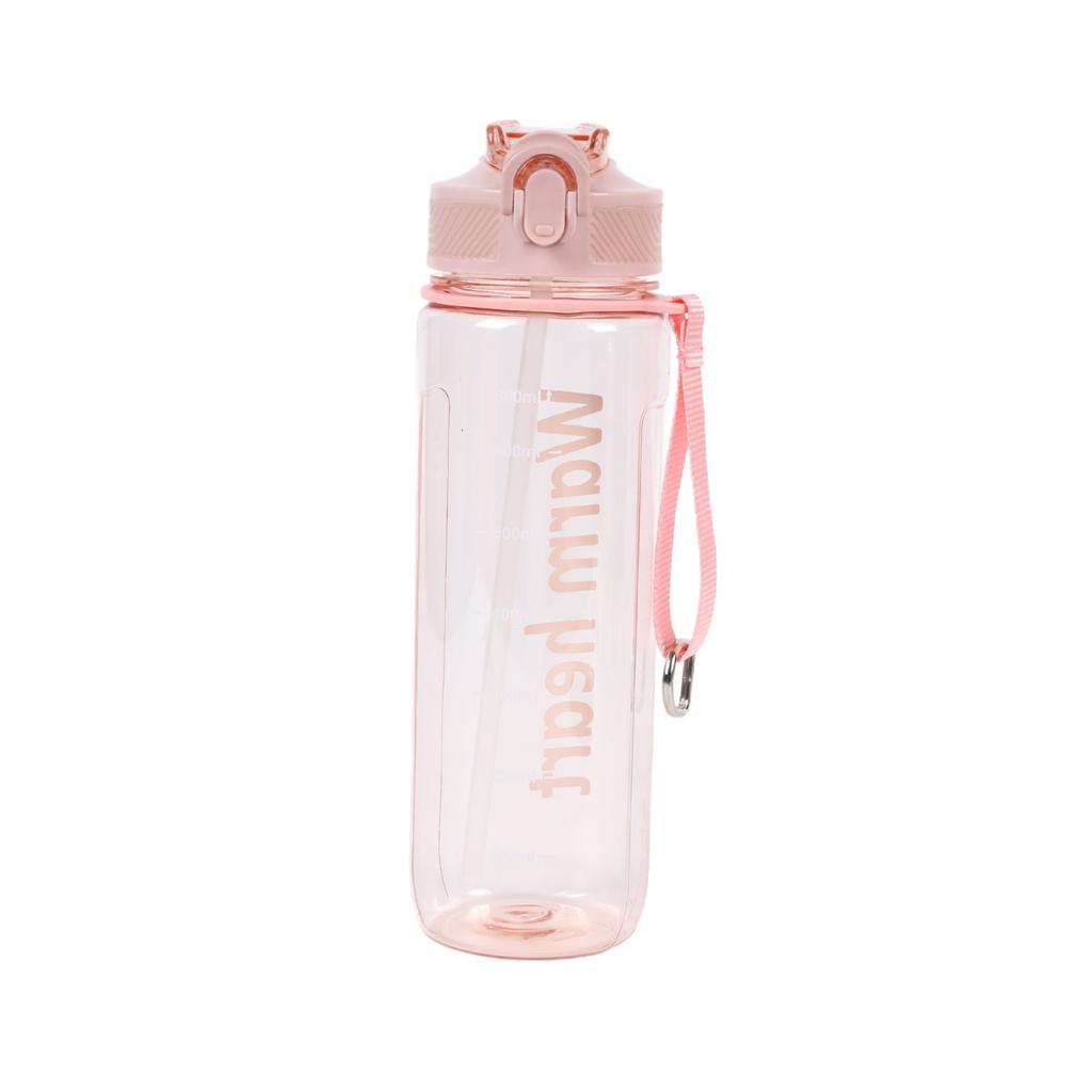 Water bottle American 800ML large capacity plastic cup men and women outdoor fitness sports high temperature anti-drop double drinking straw cup