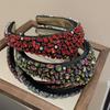 Black Color Crystal Gem Headband Rhinestone Padded Diamante Headband  for Washing Face