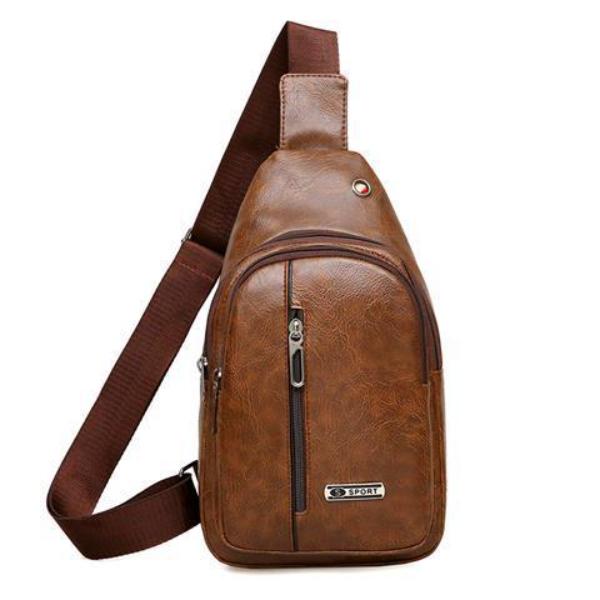

Деловая мужская нагрудная сумка, сумка через плечо, повседневная дорожная сумка из искусственной кожи, поясная сумка, многофункциональная водонепроницаемая сумка для хранения