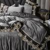 Summer European Ice Rayon Bed Skirt Bedding Set Skin-Friendly Silky Quilt Kit for Sleepers Ice Silk Cozy Cooling Bedspread Sets