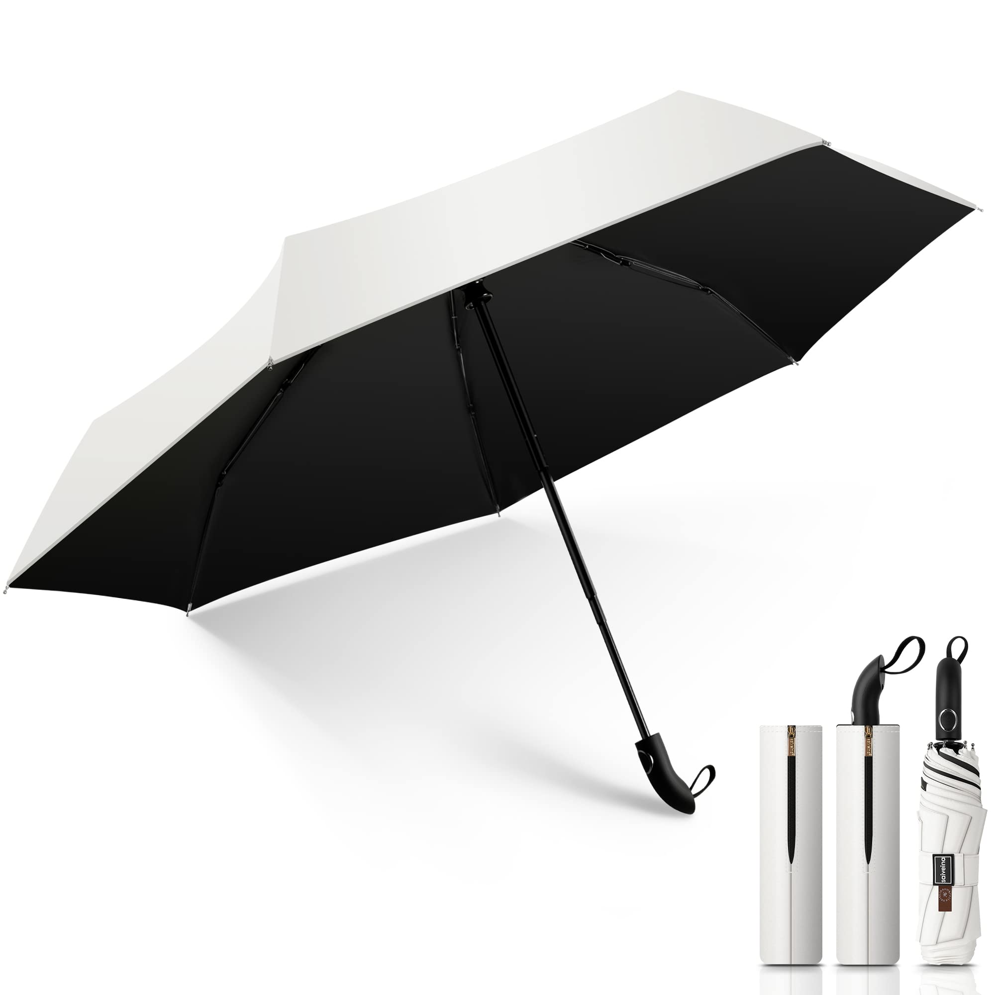 

Folding Automatic Opening and For Sunny and Rainy UV For Men and Sun Folding Water Storage Pouch White Umbrella, Parasol, One-touch Closing, Days, белый