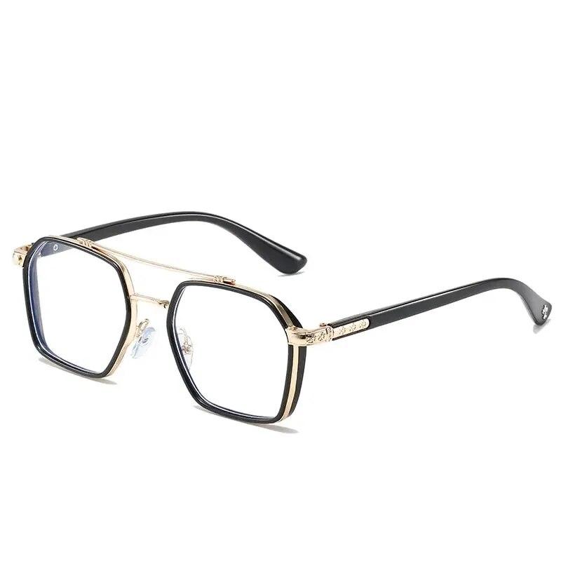 Men and Women Metal Glasses Retro Double Bridges Anti Blue Light Computer Mirror Reading and Playing Games Eye Protection 2023