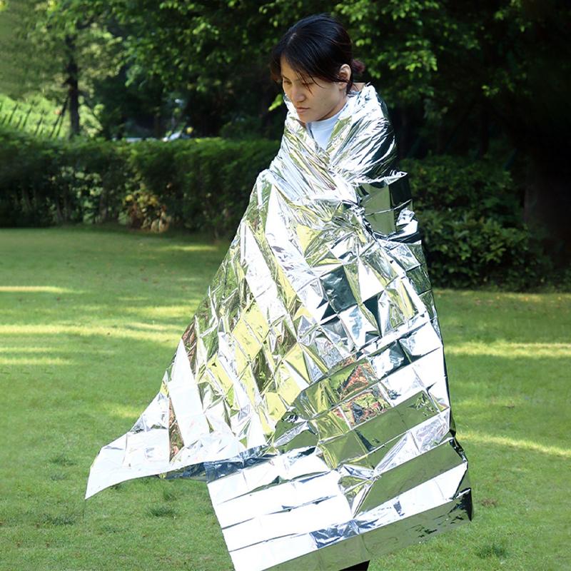 Emergency Blanket Outdoor Survive First Aid Military Rescue Kit Windproof Waterproof Foil Thermal Blanket For Camping