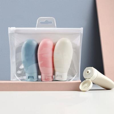 Portable Swimming Pool Silicone Refill Case Travel Cosmetic Shampoo Camping 3p Small Bottle Container H43