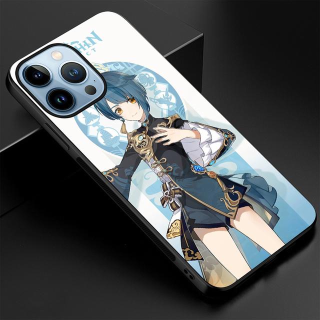 Husă de telefon Genshin Impact pentru Iphone 14 13 11 12 Pro Max Mini Xs Xr X 7 8 6s Plus Se 2022 Husă din sticlă securizată de protecție din spate