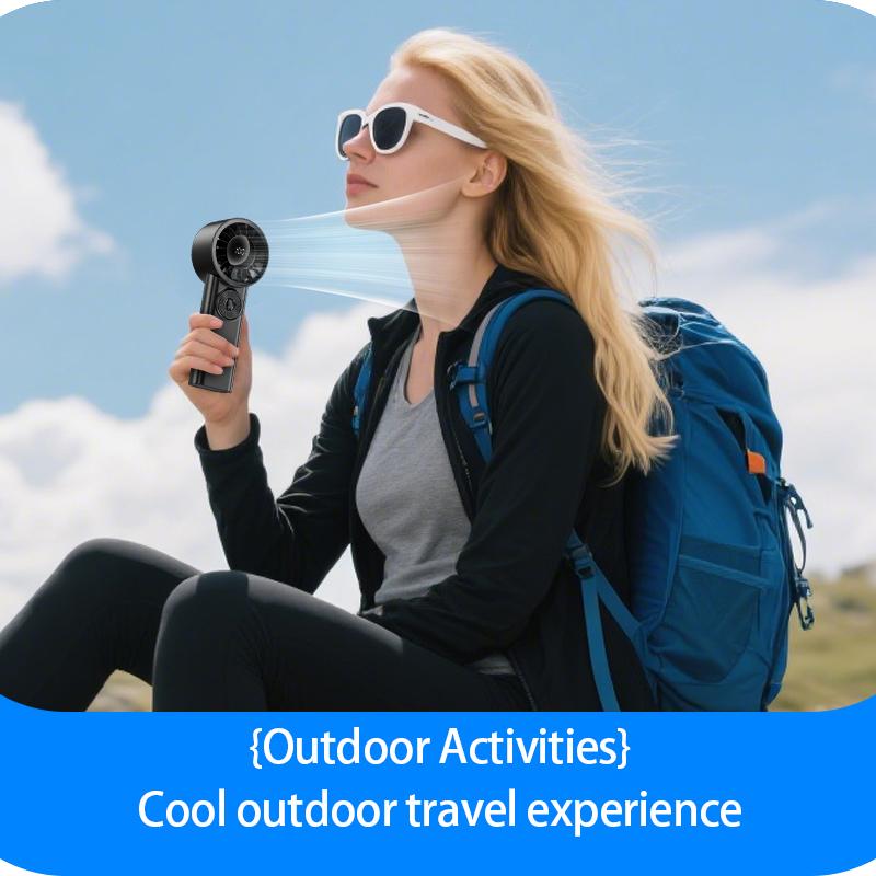 Digital Display Cooling Fan Handheld Cooling Fan 100 Level Speed Control Brushless Motor Type C Charging Outdoor Travel Fan
