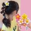 1PC New Lovely Beaded Big Flowers Elastic Spiral Hair Rope Head Rope Ponytail Hair Ring Rubber Band Headdress For Kids