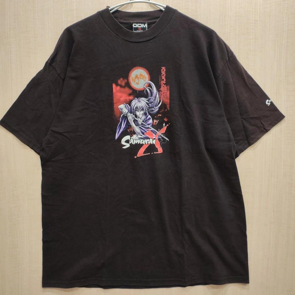 Vintage 90s Rurouni Kenshin T-Shirt XL Black Anime Tee ODM Rare Samurai X 4XL