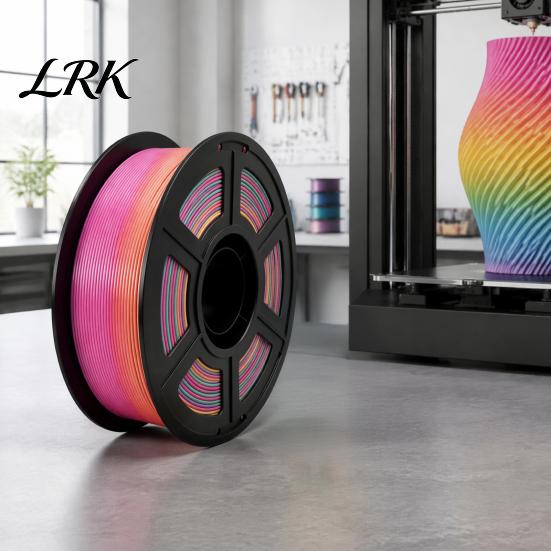 Candy Color PETG Filament Rainbow Gradient for 3D Printer, 1.75mm 1Kg Spool Decorative Ornament Filament, Multicolor Most Printers High Speed Printing