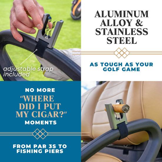 Magnetic Smoke Holder for Golf Cart Aluminum Alloy Smoke Stand Clip for Golfing BBQ Fishing Traveling And Outdoor Adventures