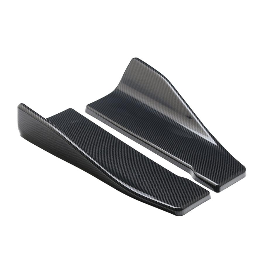 2 Pcs Carbon Fiber Color Car Bumper Spoiler Rear Splitter Diffuser Lip Universal
