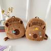New Style Plush Women Bag Gift For Girls Kids Capybara Doll Plush Backpacks Portable Cartoon Animals Cute Capybara Backpack