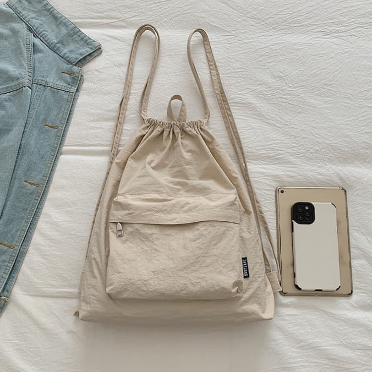 Drawstring nylon backpack women's bundle bag backpack
