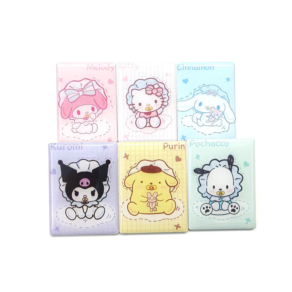 Sanrio Hello Kitty & Cinnamoroll Metal Brooch: Fashionable UV Print Badge for Clothes & Bags.