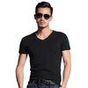 Mens Summer Casual Fashion V-neck T-shirt In Premium Quality Solid Colors