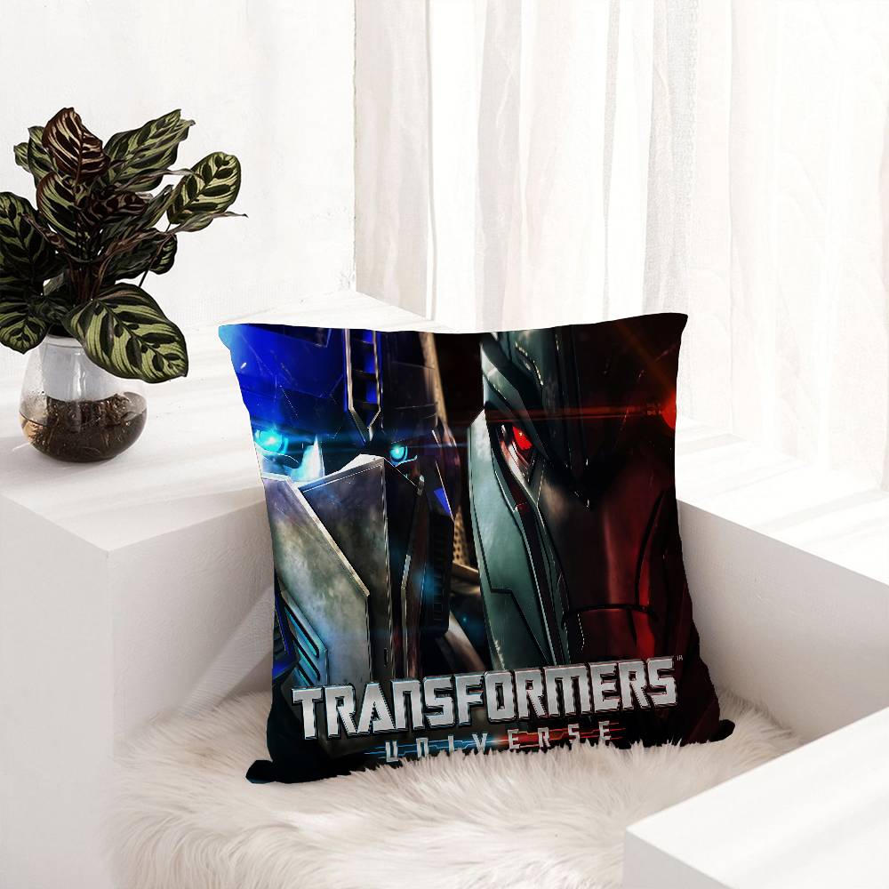 T-Transformers Anime Office Cushion Pillowcase Car Cushion Cover45X45CM Lumbar Pillowcase Sofa Pillowcover