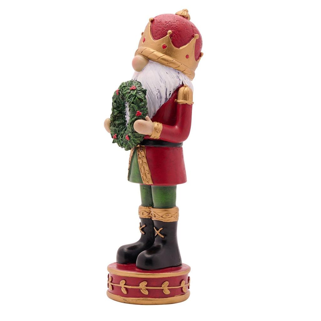 Santa Nutcracker With Wreath 29cm