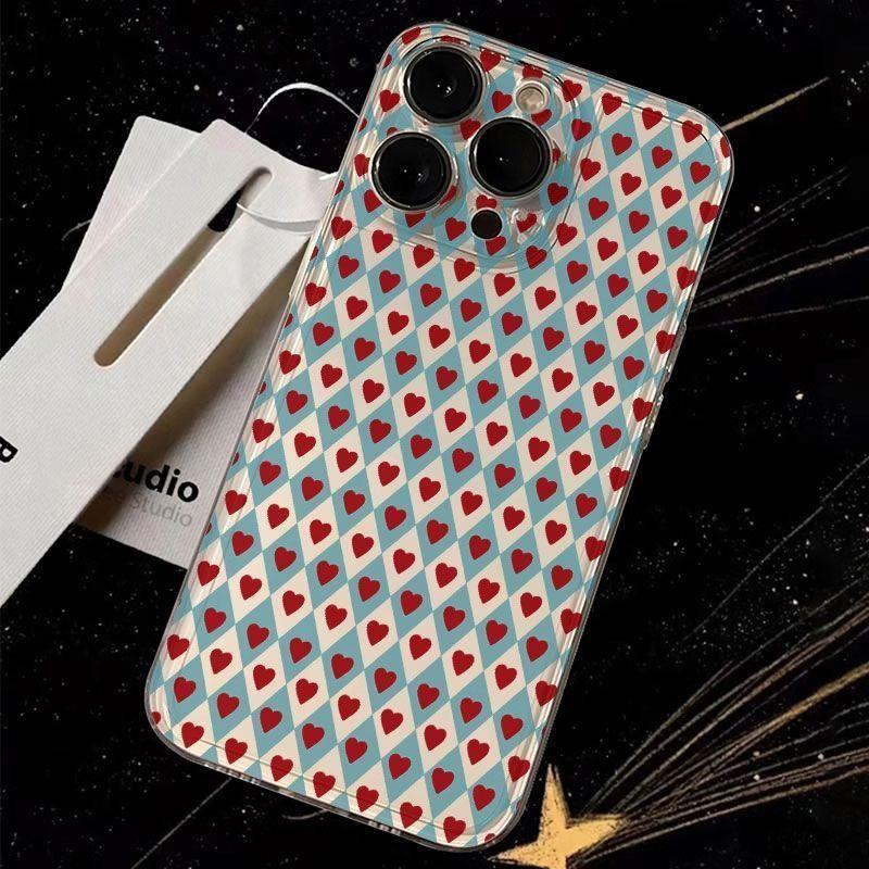 ins full screen small love iPhone17Promax mobile phone case advanced sense suitable for Apple 16Pro space case 15