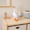 Compact Key Storage Tool Magnetic Goose Holder, Resin Statue for Entryway Decor, Cute Animal Organizer Desktop Ornament with Mouth Metal And