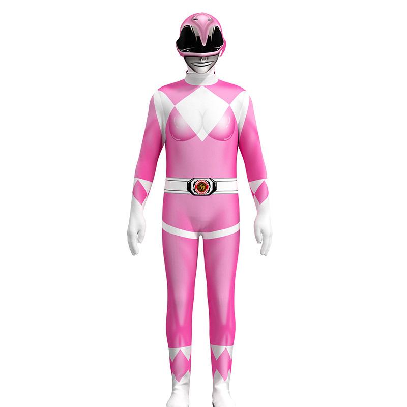 Dinosaur Super Sentai T-Rex and White Tiger Cosplay Bodysuit - Red/Blue Costume