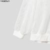 INCERUN Oversized Men Long Sleeve Hollow Bandage See Through Webbing Loose T-shirts Tops