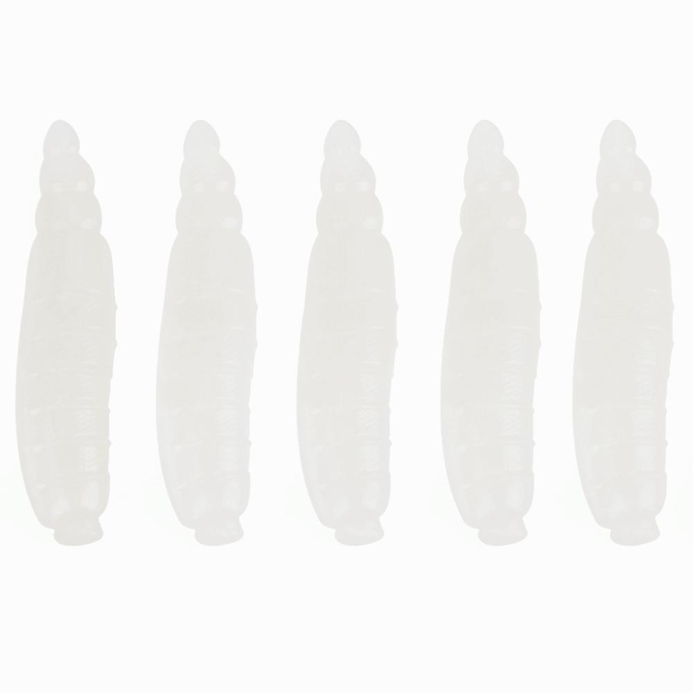

200PCS Durable 17mm Artificial Maggot Grub PVC White Soft Fishing Lures Grub Soft Lure Beginner Friendly