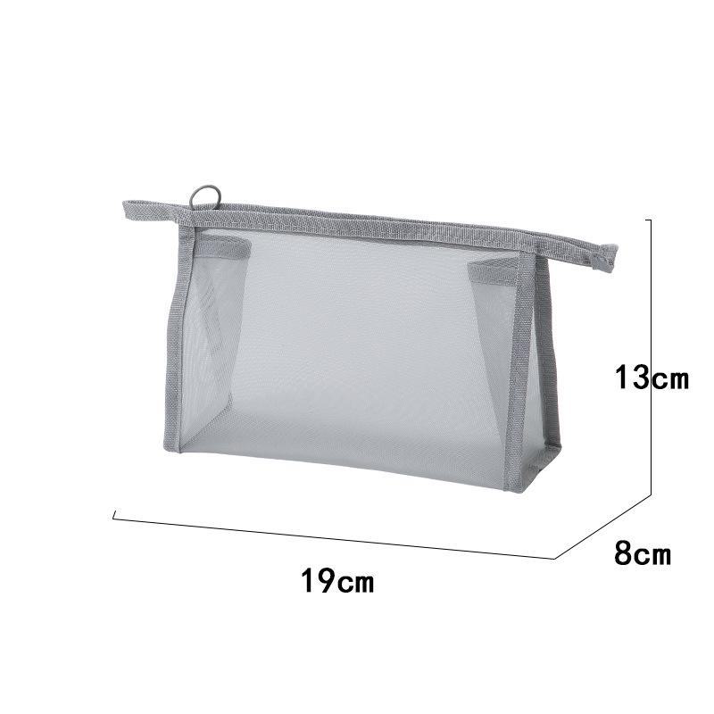 Custom Logo Portable Nylon Mesh Makeup Bag - Small Transparent Cosmetic and Lipstick Storage