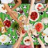 1pcEuropean Women's Football Cup Tablecloth Green Football Theme Party Home Dining Room Table Decoration Plastic Tablecloth