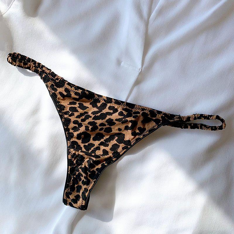 

L Jia Нишевый бренд Пасторальный стиль Цветочные стринги Т-бак Сексуальные трусики Студенческие Милые Модные Трусики Т-образной формы на ниточке Leopard print L(3 yards)