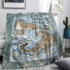 Snow Leopard Animal Print Flannel Blanket, High quality Comfortable for All Seasons, Home Decor, Warmth and Comfort, Perfect for Christmas Gifts110