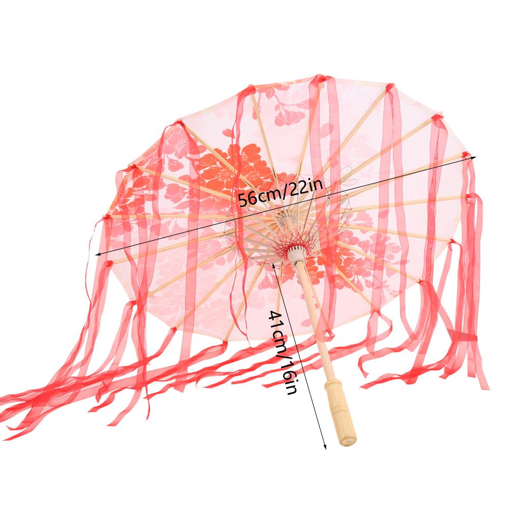 Jedwabna Wstążka Parasol Sztuka Rzemiosło Dekoracyjny Zdjęcie Taniec Występ Rekwizyt Cosplay Parasol Czerwony