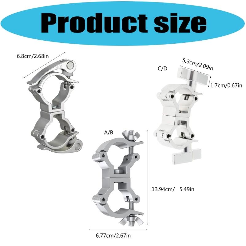 Double Locking Aluminum Magnesiums Alloys Stage Light Clamps For Secure Mounting In Event And Performances