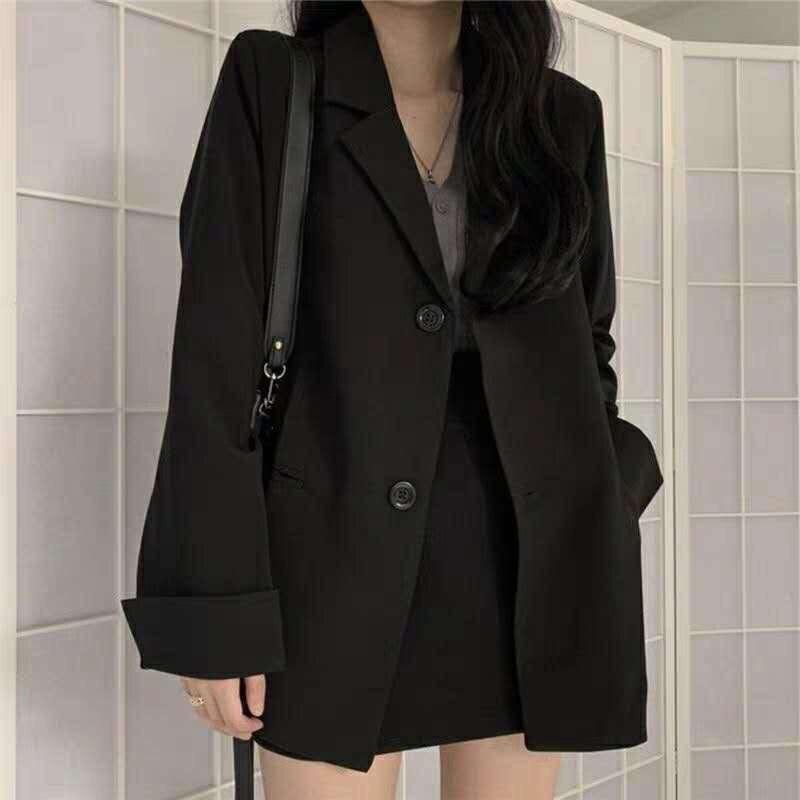 Fashion Spring Autumn Fashion Black Formal Blazer Suit Jacket Slim Office Causal Coats Work Wear Lady Coat  Jacket Women
