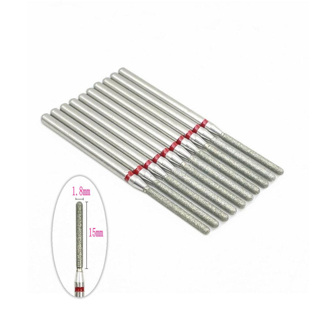 10pcs 2.35mm Shank Diamond Grinding Bur Drill Rotary Drill Dental Grinding Dental Polishing Burs Nail Drill Bits