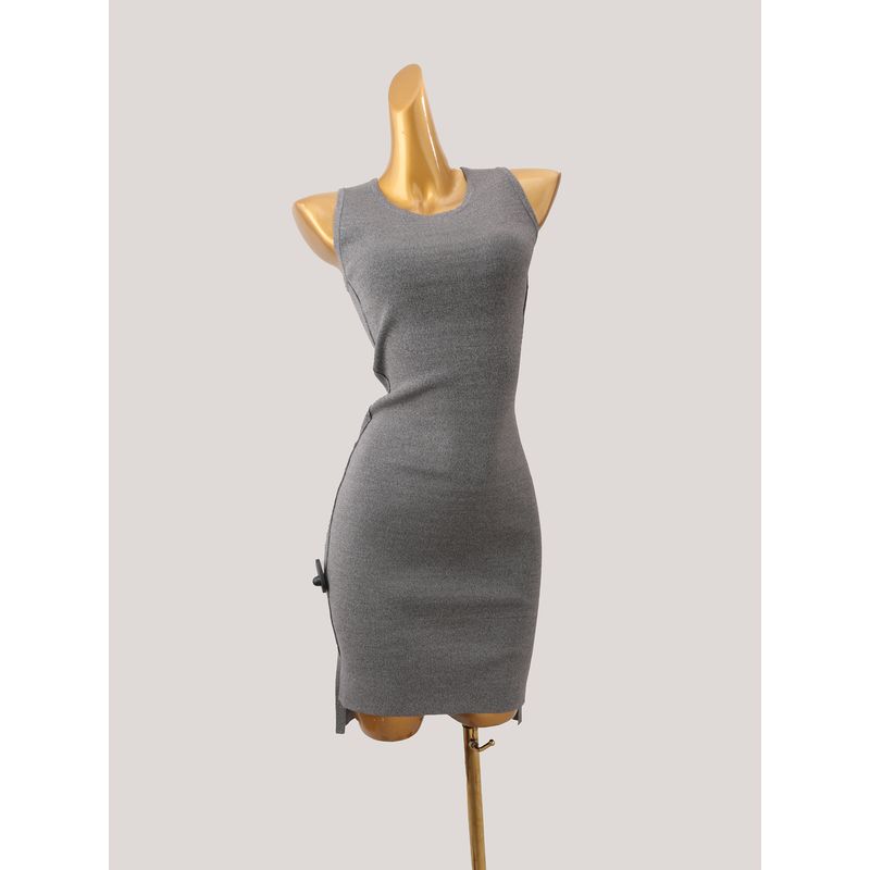 Foreign Trade High-End Ice Silk Summer Sleeveless Knitted Cami Dress Women Slim Fit Slimming Sheath Skirt