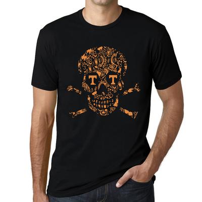 Das T-Shirt der grafischen Männer - Schädel und gekreuzte Knochen Retro gruseliges Halloween-Hemd
