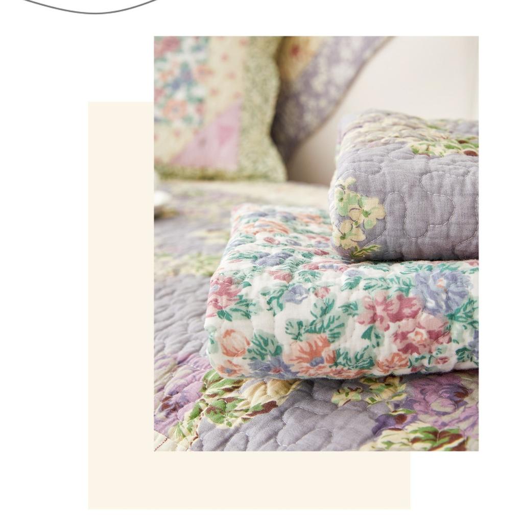 Korean Style Small Floral Pure Cotton Sofa Cushion for Living Room Pets Kids Furniture Protector Washable Removable Couch Covers