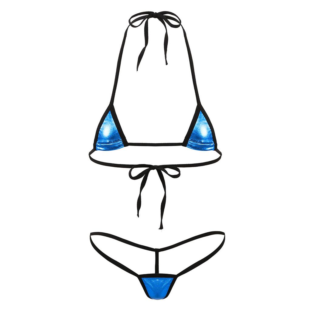 Womens Micro Swimsuit Bra Mini Bikini Swimwear 2Pcs/Set Bathing Suit