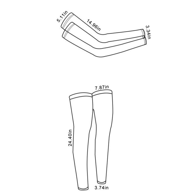 Sunscreen Arm Sleeves and Leg Covers Fitness Compression Sleeves