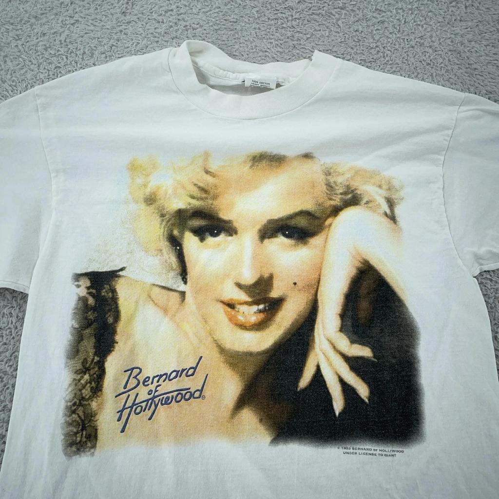 Vtg 90er Marilyn Monroe Bernard of Hollywood Porträt T-Shirt Herren PASST S/M Weiß